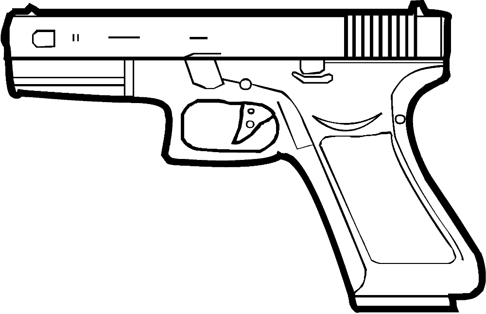 Pistol clipart outline, Pistol outline Transparent FREE for.