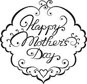 Mother S Day Clip Art Black White.