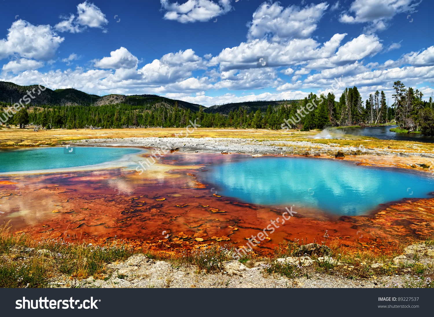 Black Opal Pool In Biscuit Basin, Yellowstone Stock Photo 89227537.