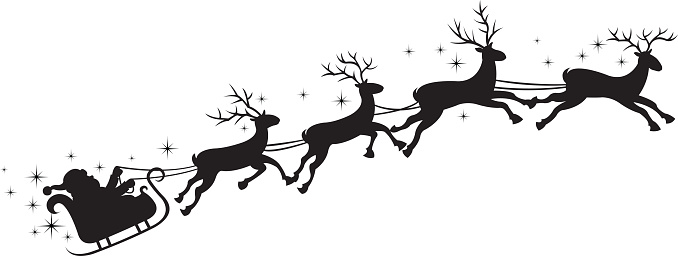 Free Santa Sleigh Clipart Black And White, Download Free.