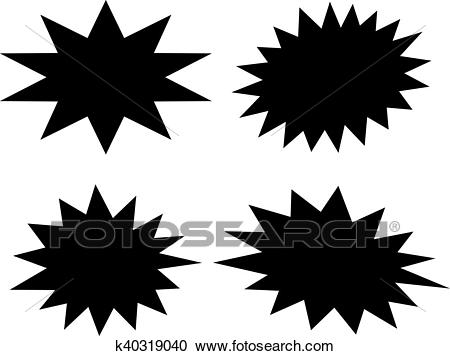 Black star shapes Clipart.