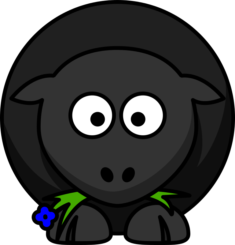 Free Clipart: Cartoon Black Sheep.