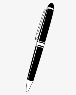 Free Pen Black And White Clip Art with No Background.