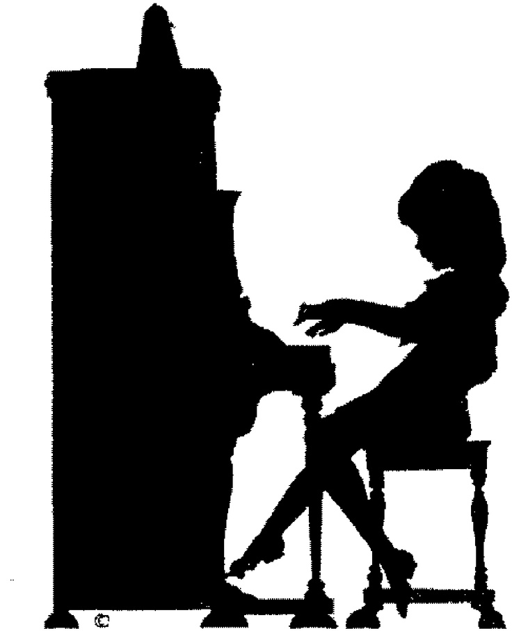 Black and white piano clipart.