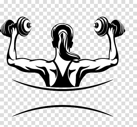 Woman holding dumbbells illustration, Physical fitness.