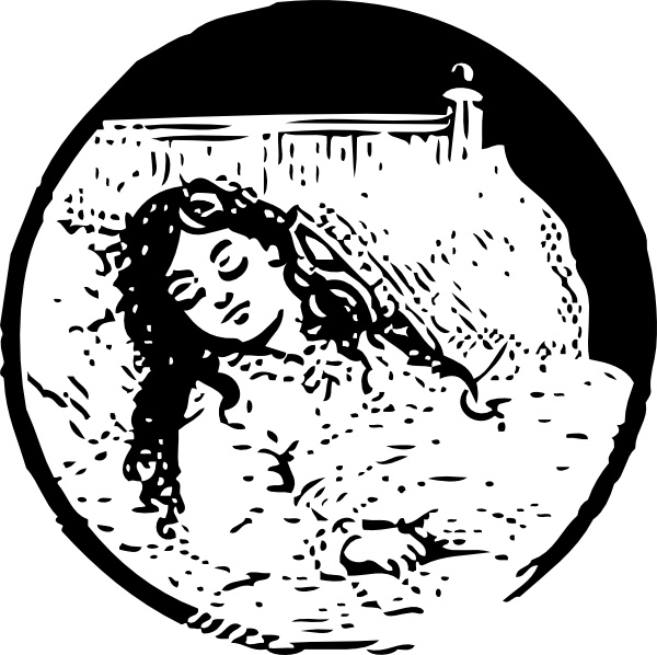 Sleeping Girl clip art Free vector in Open office drawing.