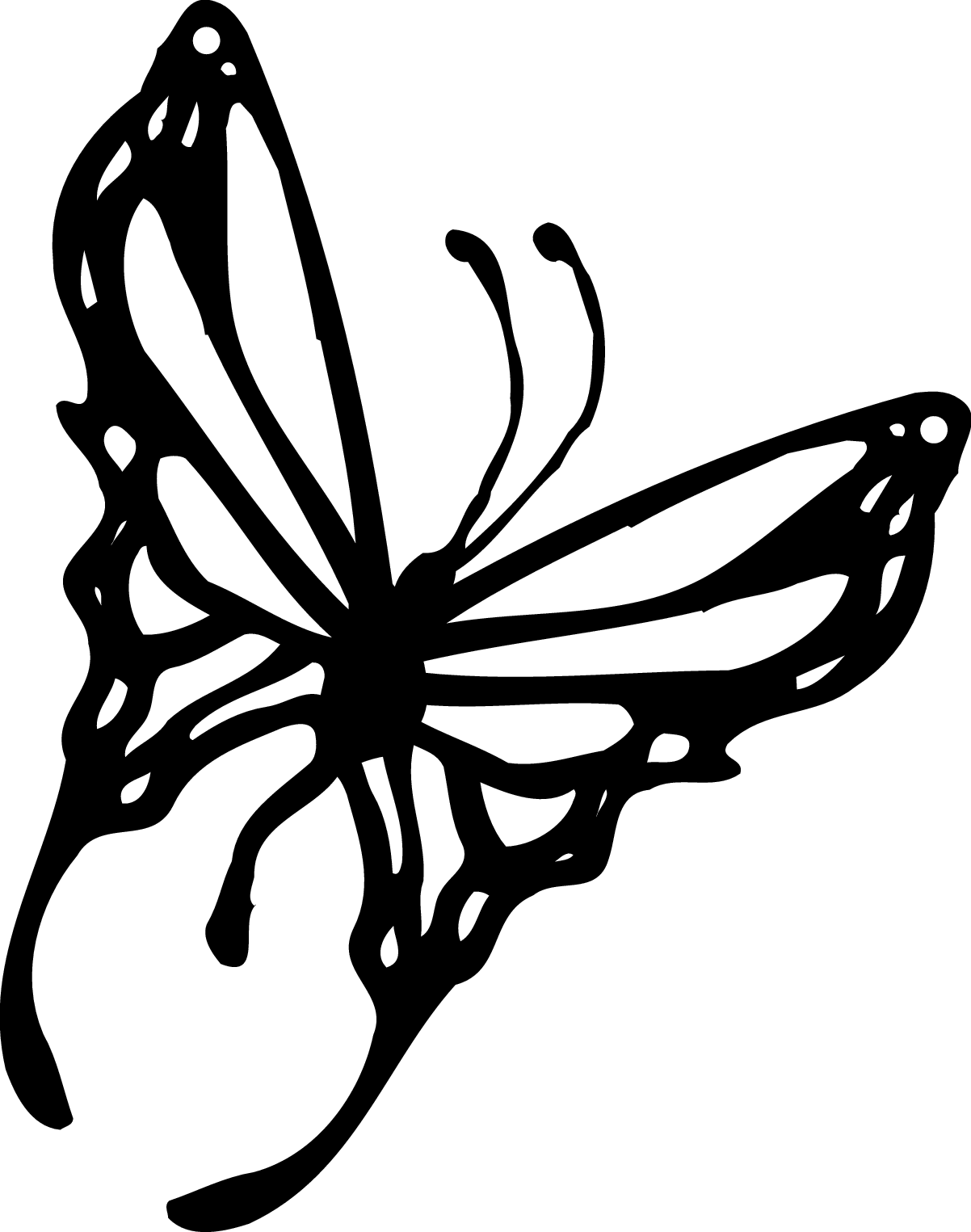 Black and white clipart butterfly.