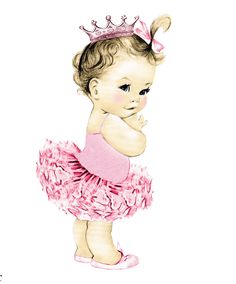 Vintage Princess Baby Clipart.