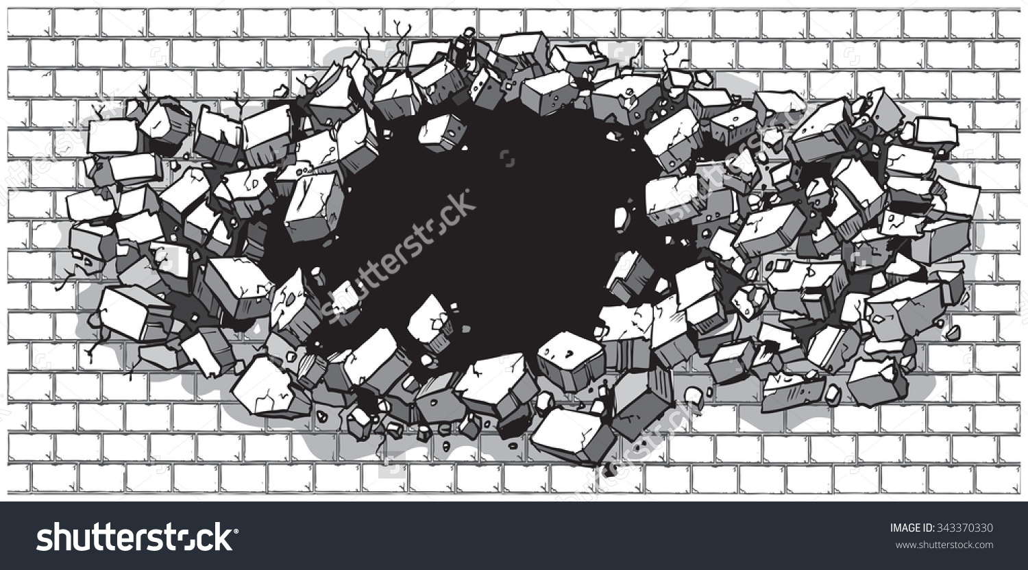 Cartoon Clip Art Illustration Hole Wide Stock Vector 343370330.