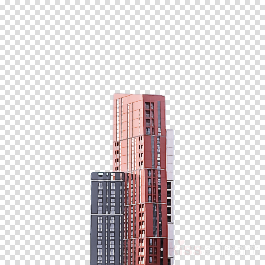 skyscraper human settlement pink tower block city clipart.