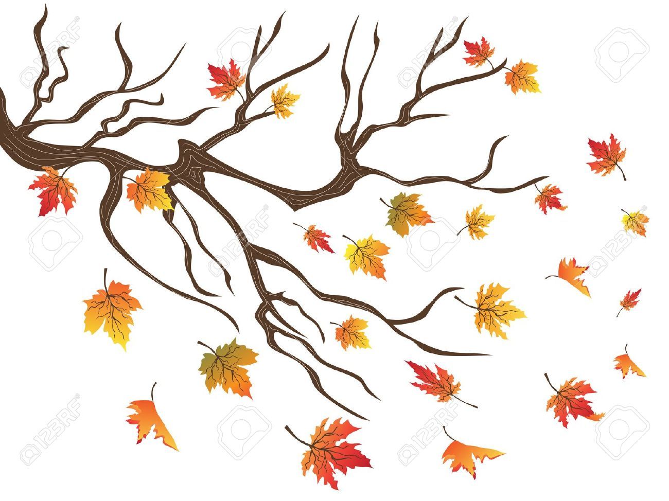 leaves blowing clip art.