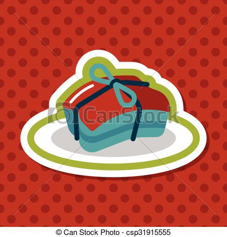 Clipart Vector of Chinese New Year flat icon with long shadow.