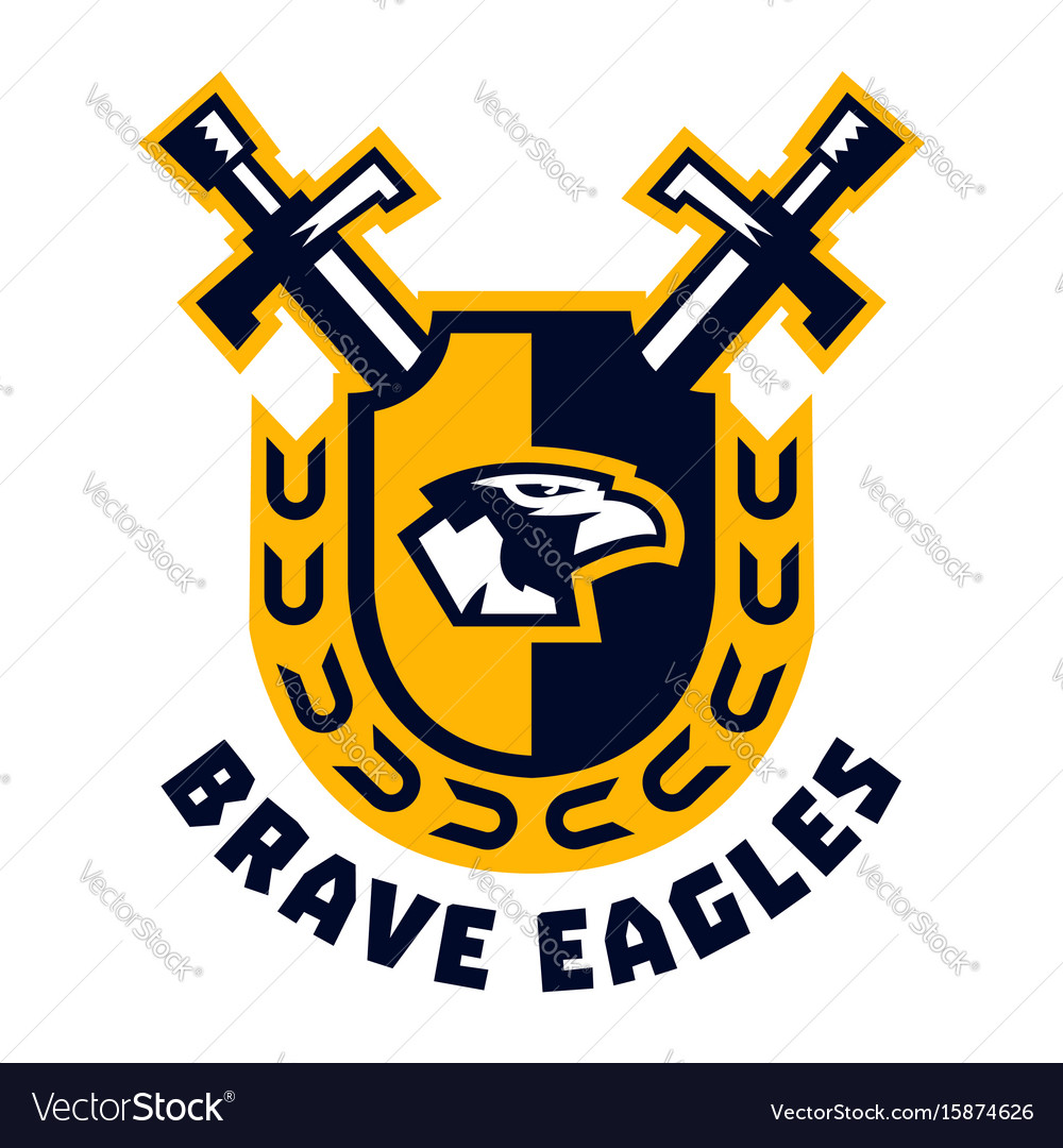 Logo brave eagles eagle head located on the.