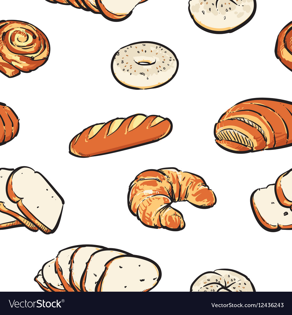 Bread pattern including seamless clipart.