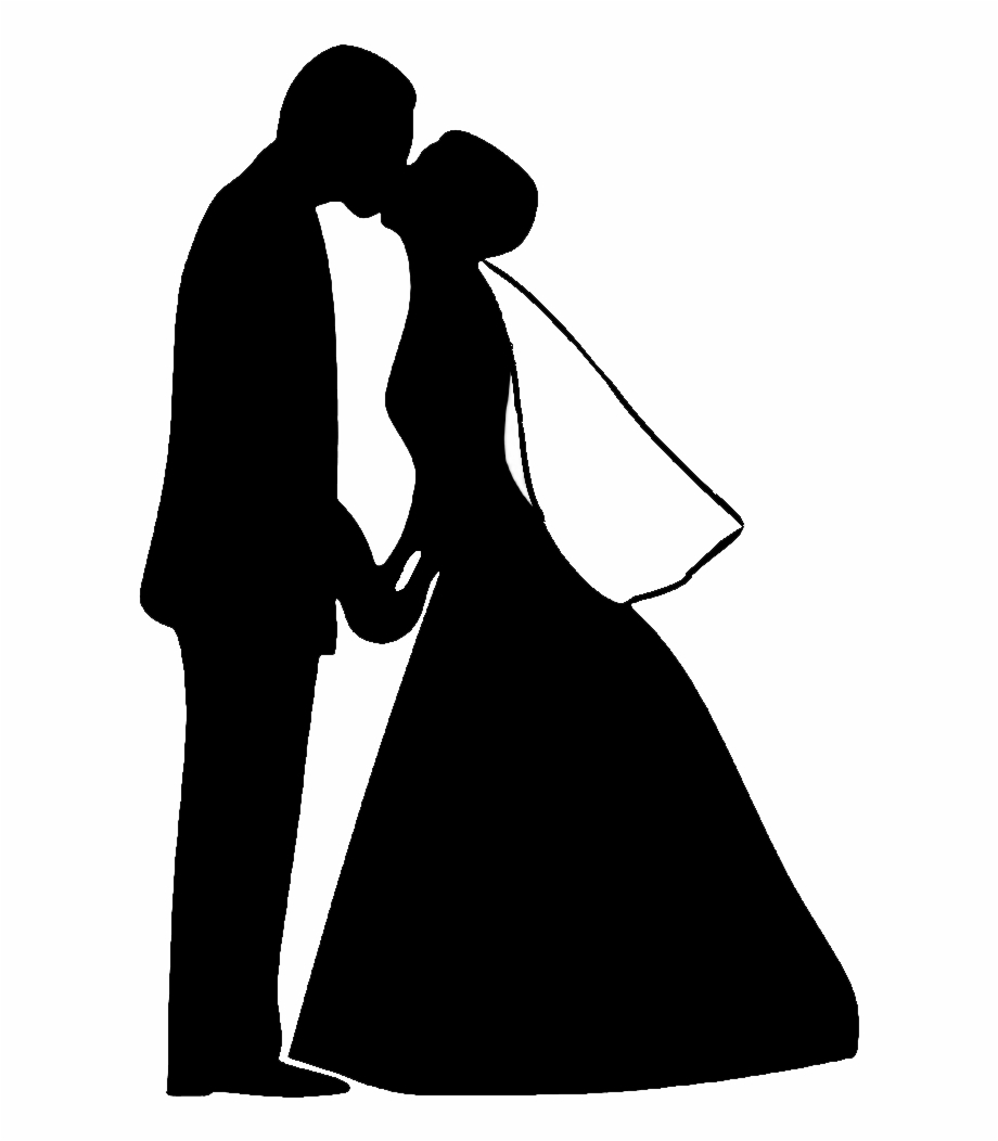 Free Bride And Groom Silhouette Png.