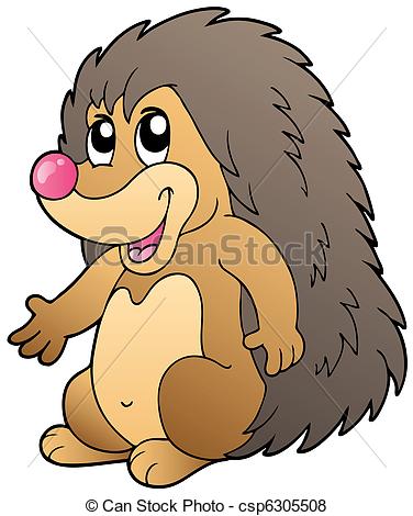 Vector of Cute cartoon hedgehog.