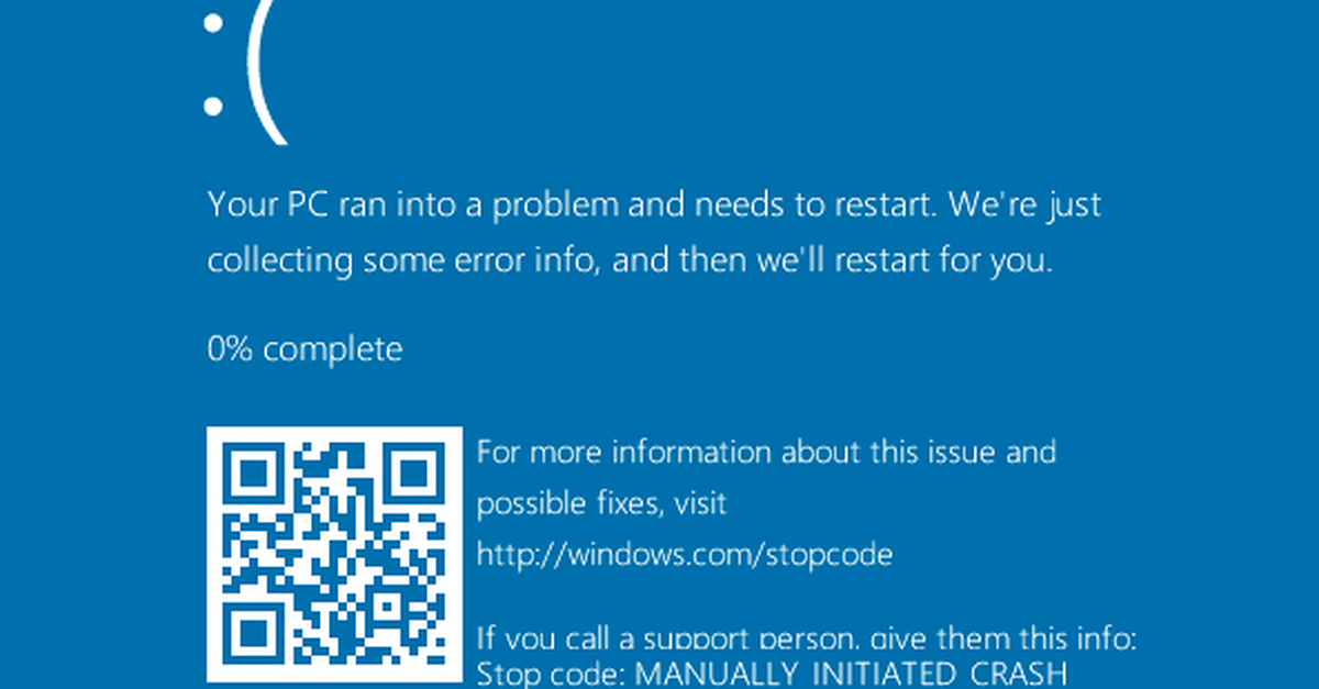 Microsoft adds QR codes to the Blue Screen of Death.