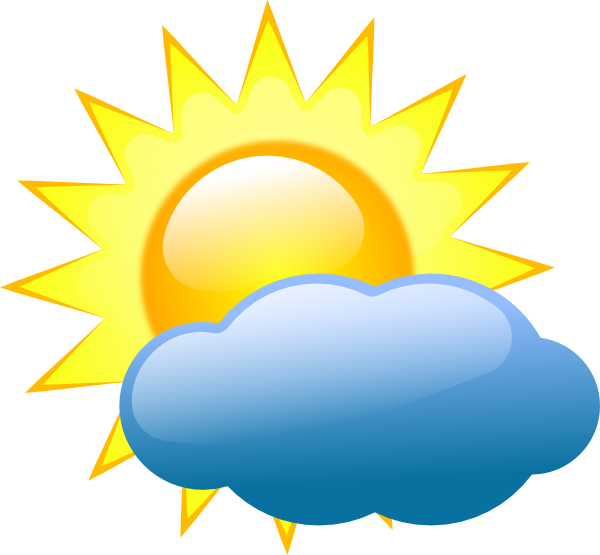 Sunshine clipart image partly cloudy but mostly sunny with.