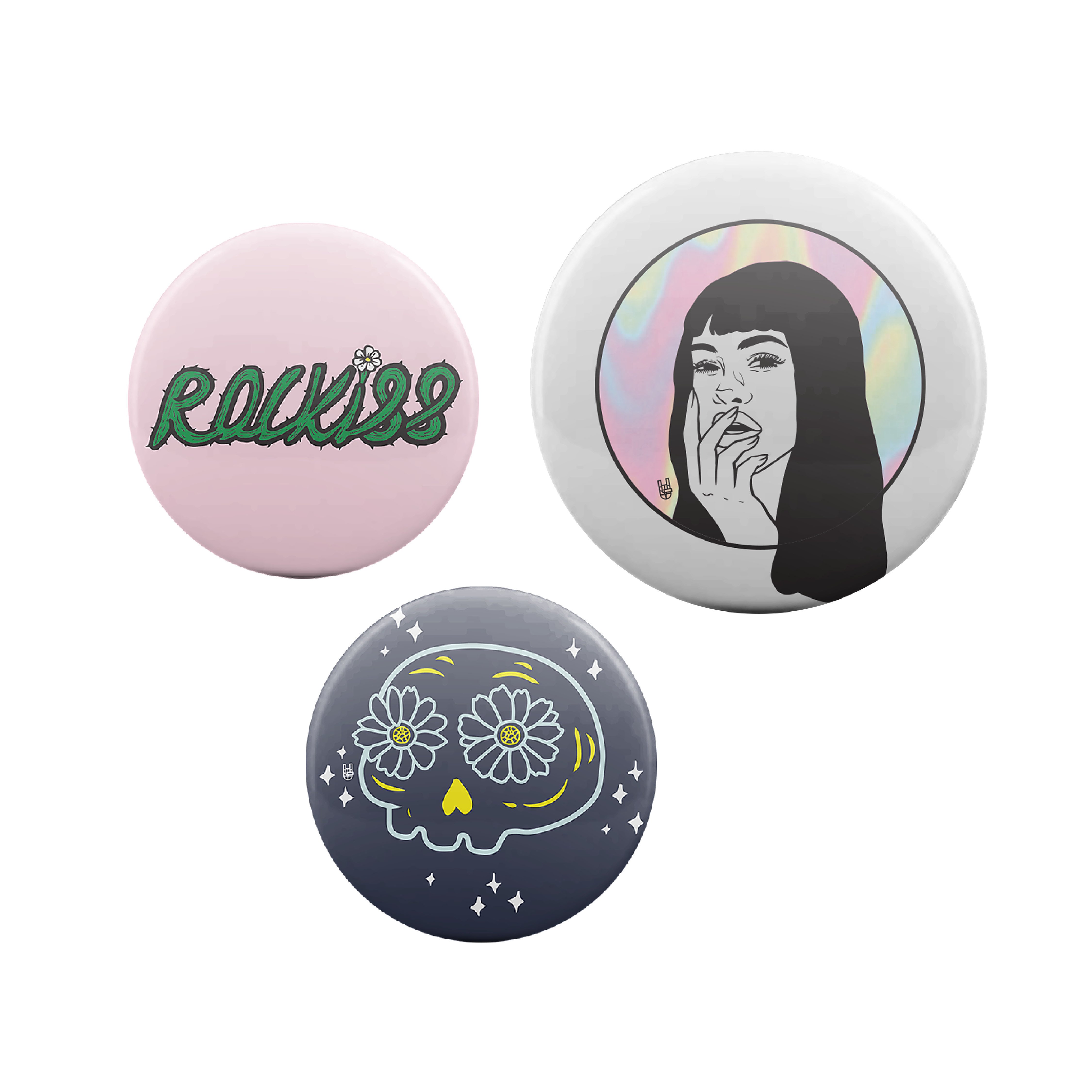 Rockiss Button Pins.