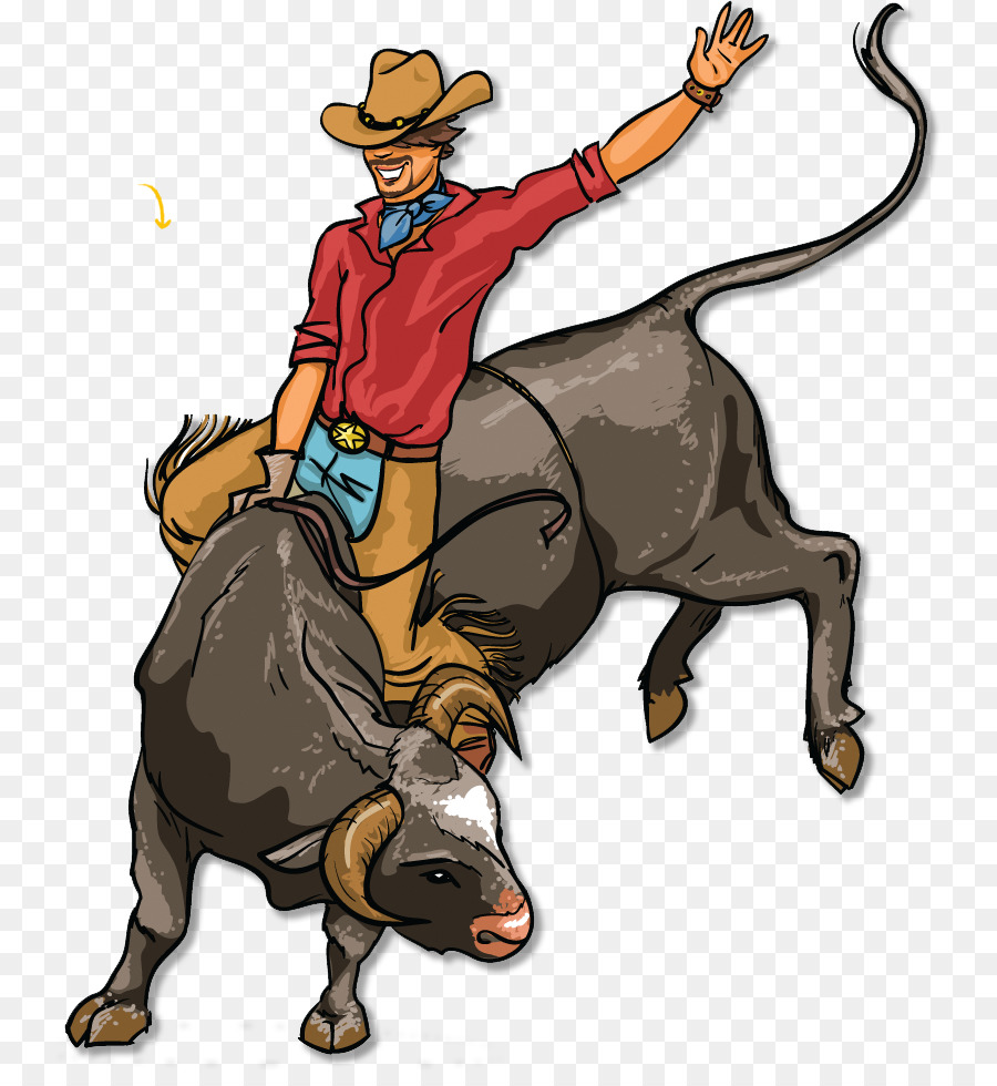 Bull Riding Cowboy png download.