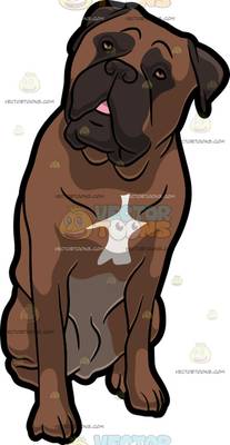 mastiff Cartoon Clipart.