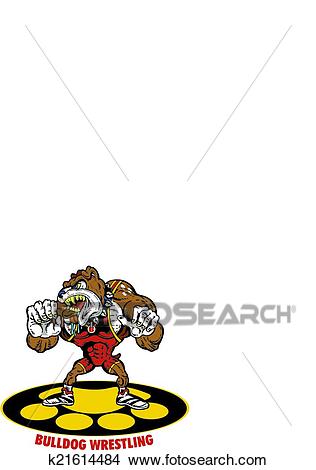 Bulldog wrestler Clipart.