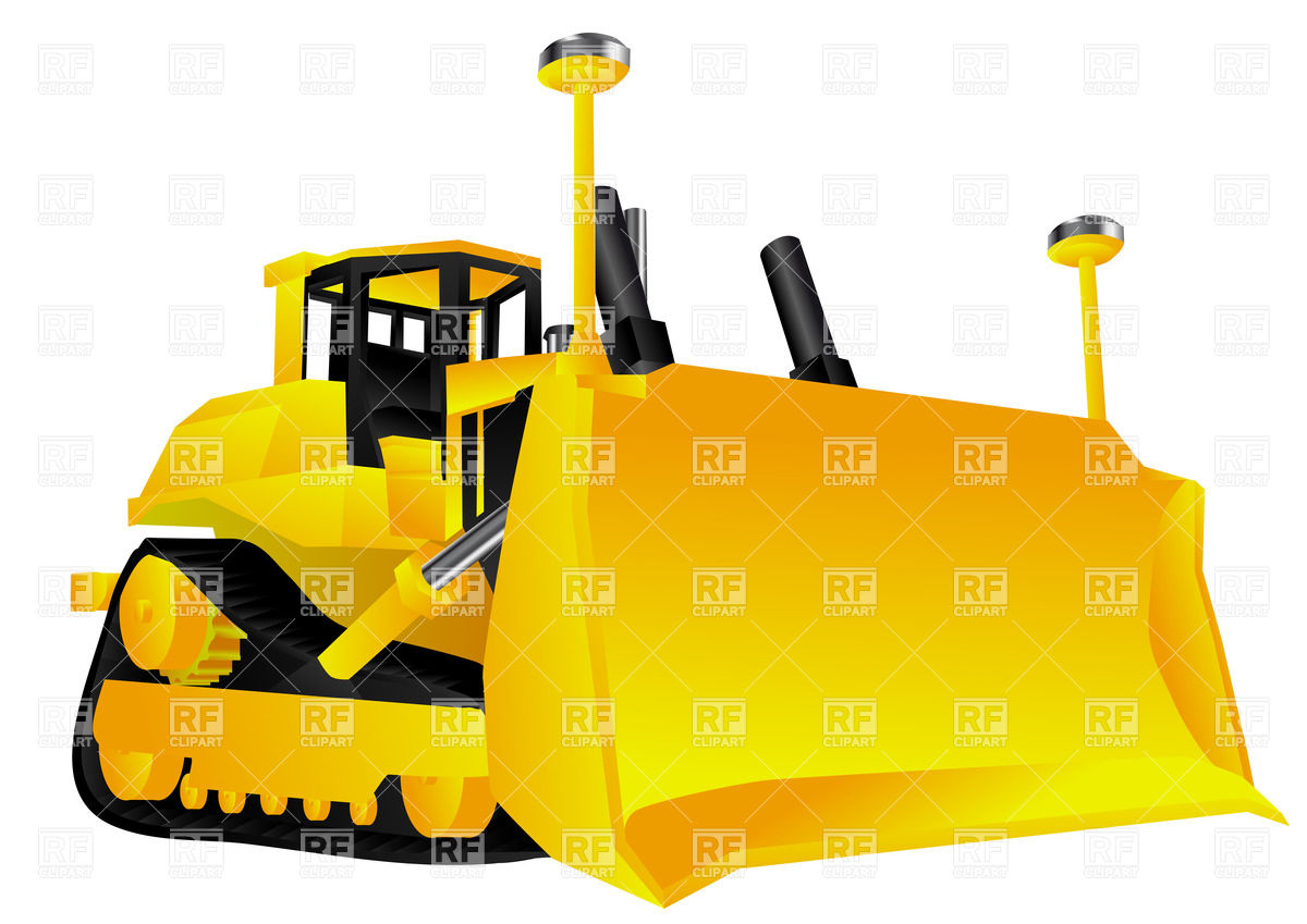 Bulldozer isolated on a white background Stock Vector Image.