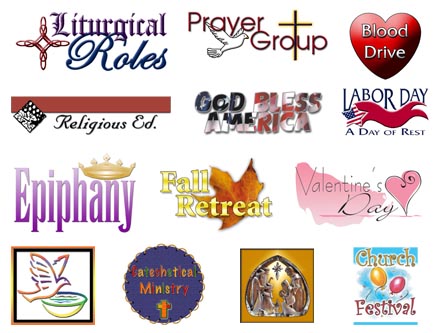 Clip art for church bulletins.