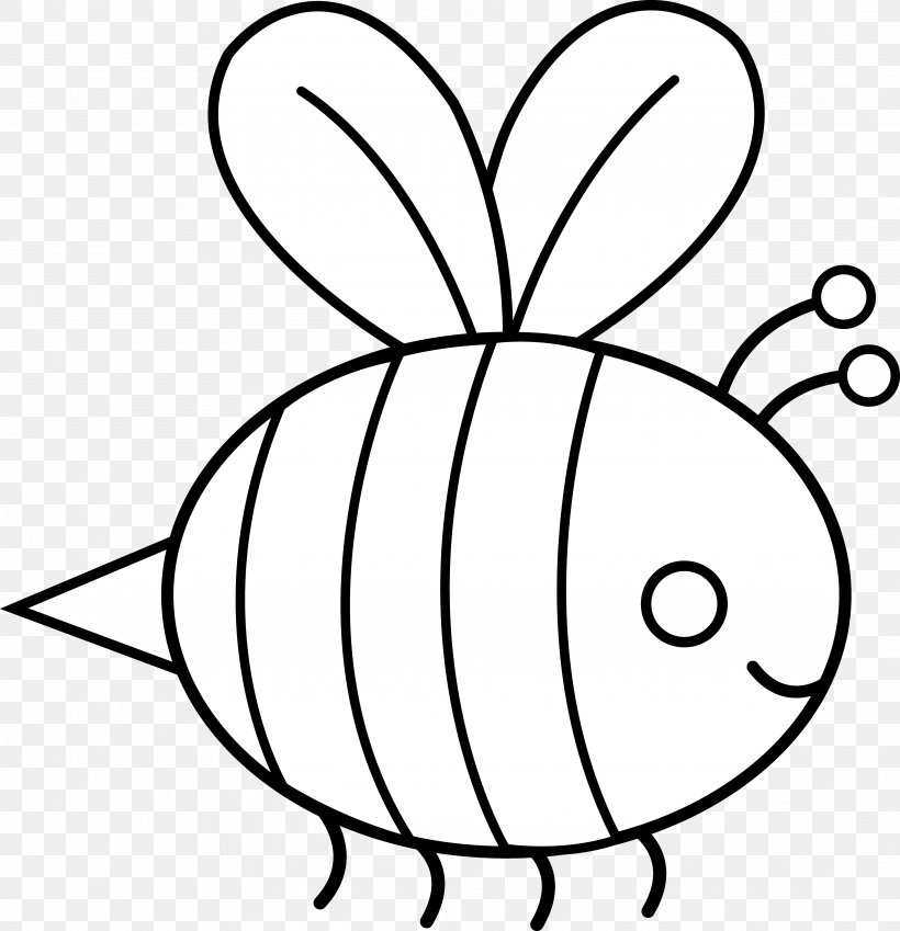 Bumblebee Black And White Clip Art, PNG, 3978x4123px, Bee.