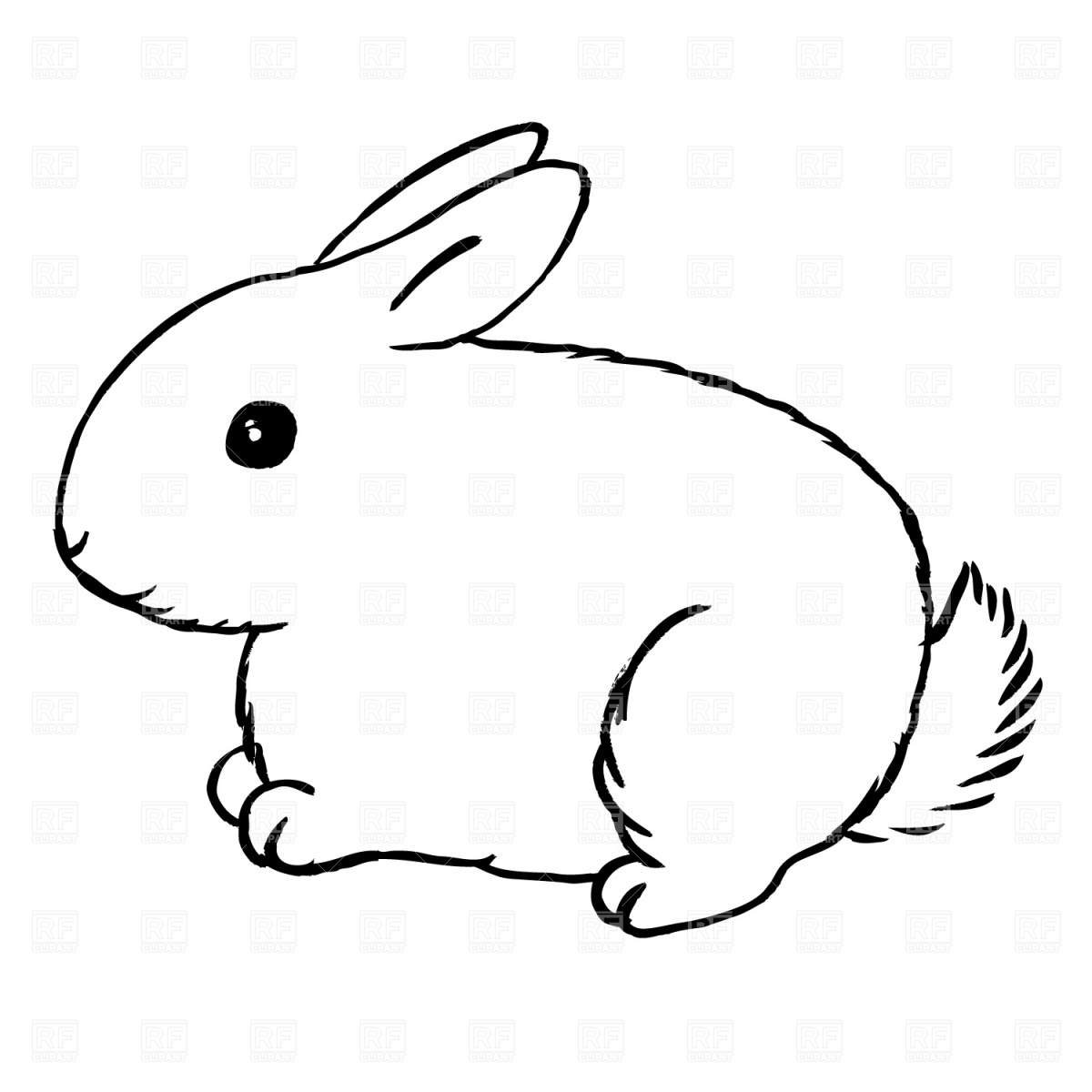 Rabbit clipart black and white Elegant Rabbit bunny clipart.