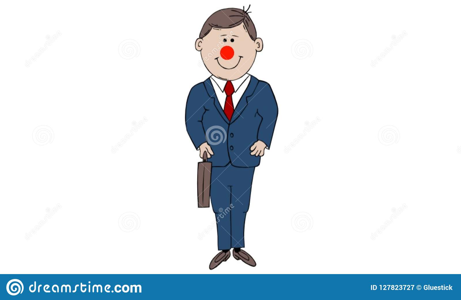 Cartoon Clipart Clown Business Man Stock Image.