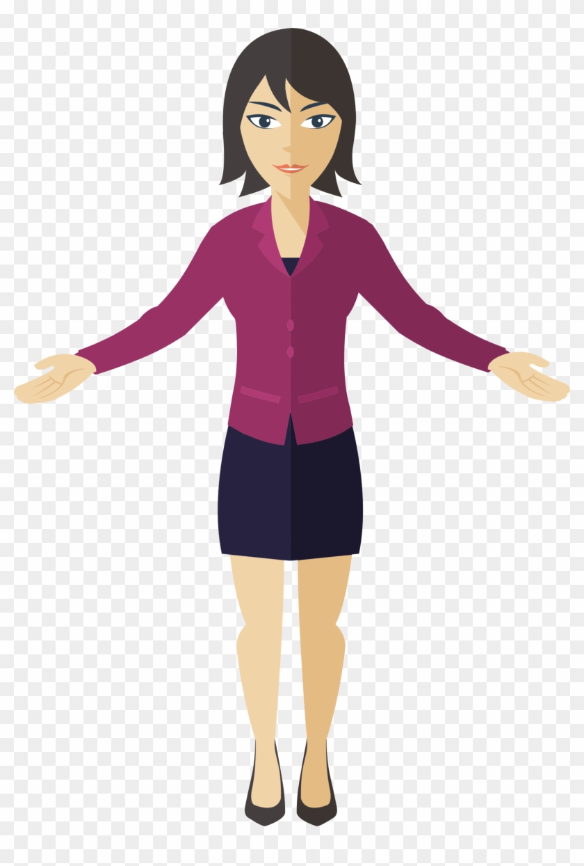 Flat Shaded Business Woman 4 Icons Png.