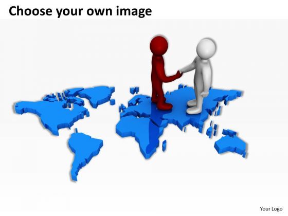 Business People Clip Art On World Map PowerPoint Presentations.