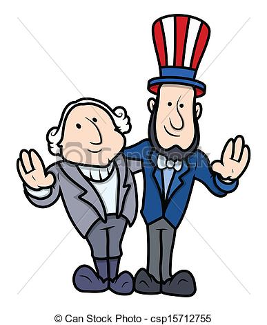 Clipart Vector of Presidents Day Cartoon Characters.