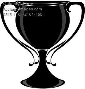 Clip Art Image of a Silhouette of a Winner's Cup or Goblet.