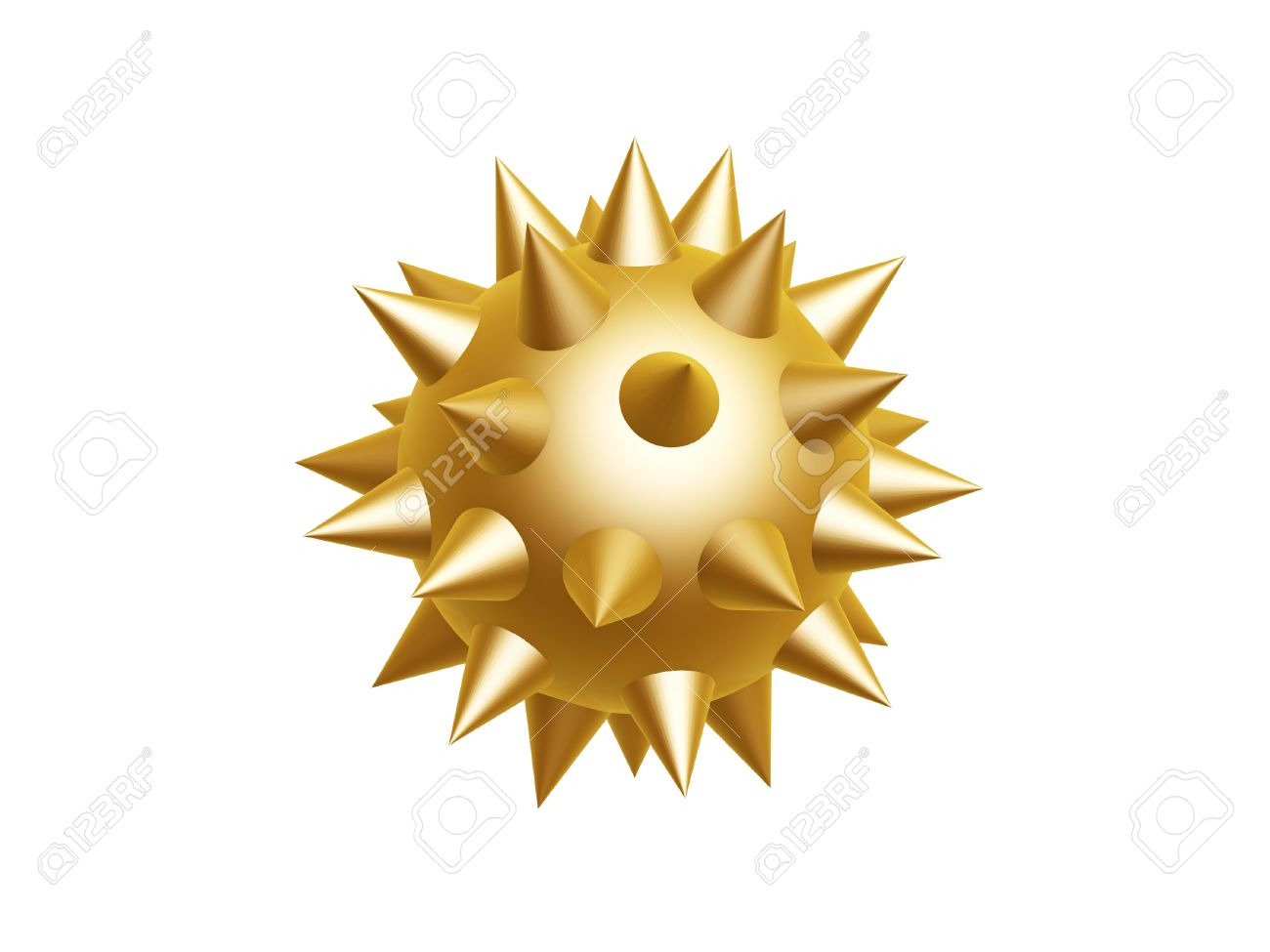 Golden Morning Star Isolated On White Background Stock Photo.