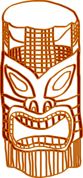 Tiki Golden Brown Clip Art, Tiki Free Clipart.