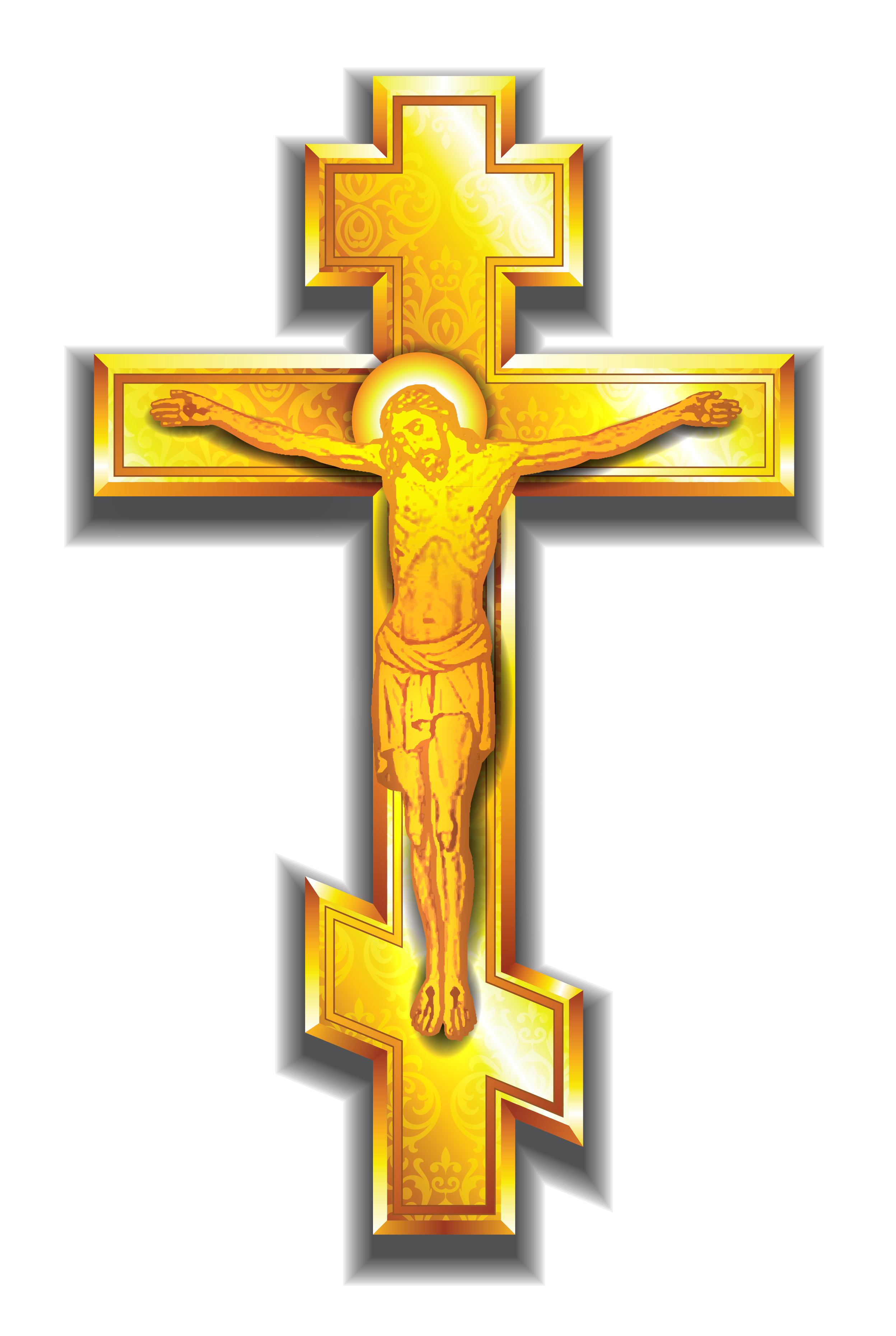 Gold Cross PNG Clipart Picture.