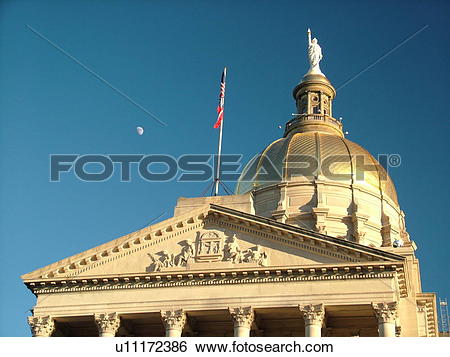 Stock Images of Atlanta, GA, Georgia, State Capitol, State House.