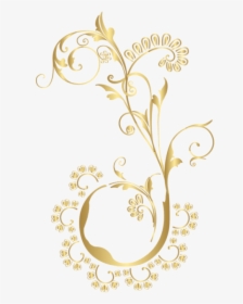 Floral Gold Element Clip Transparent Background.