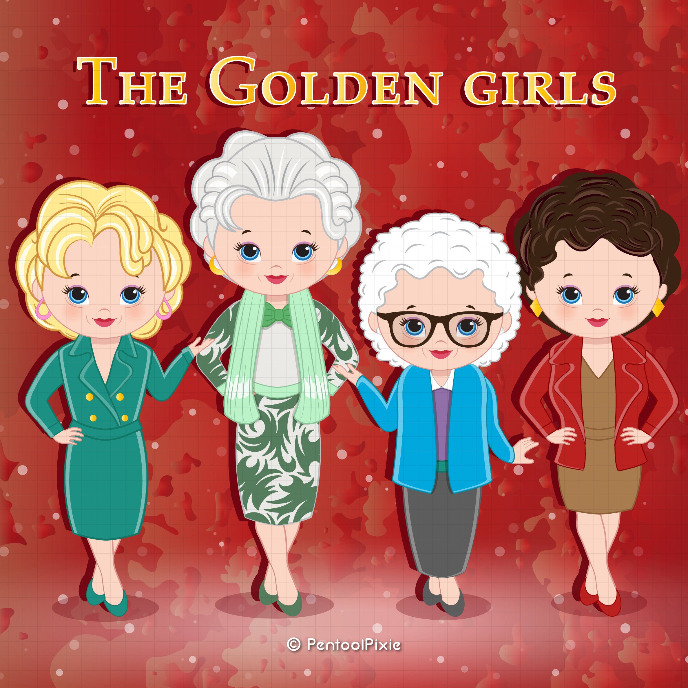 The Golden Girls clipart, Golden Girls, Rose, Dorothy, Sophia, Blanche  clipart.