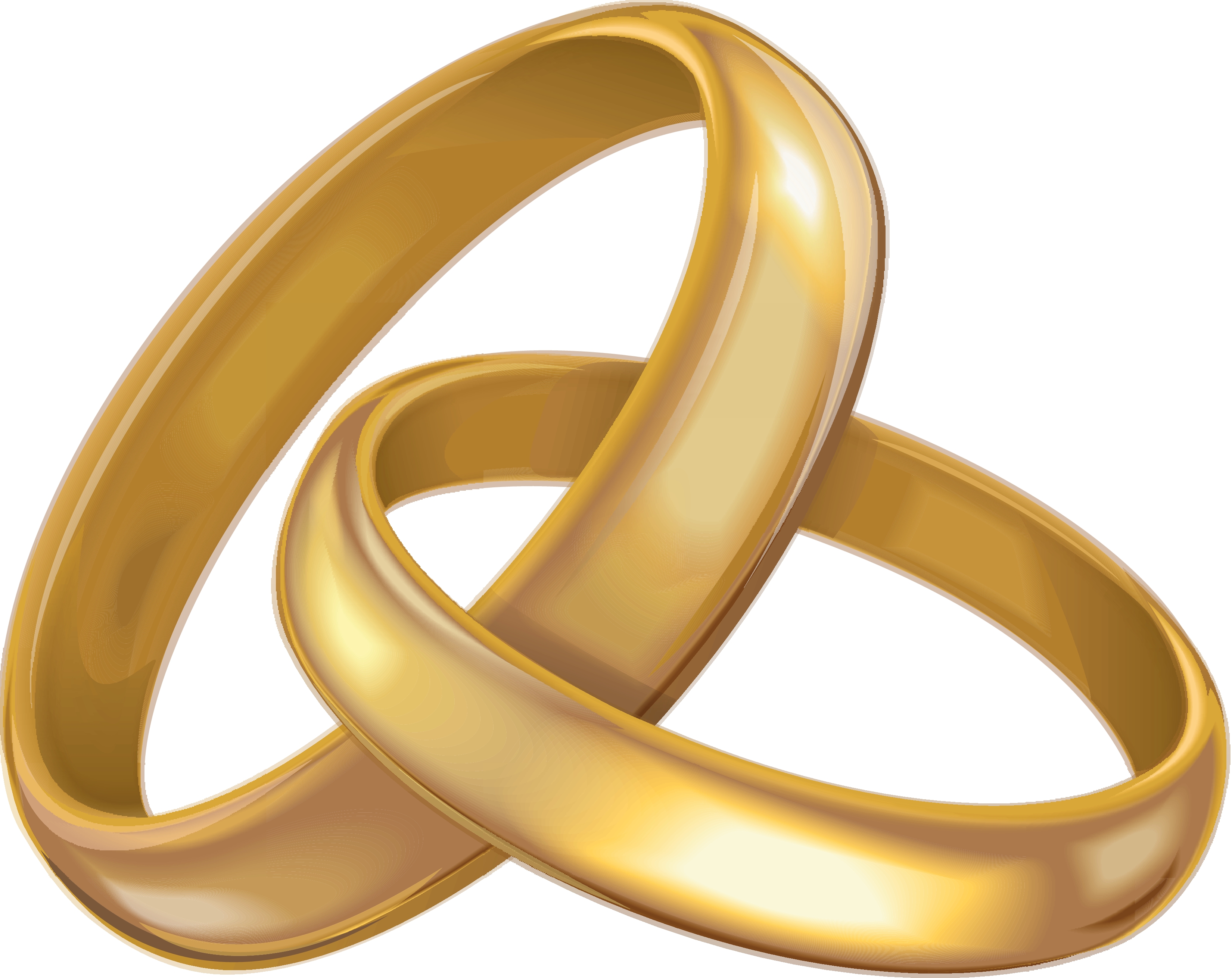 Clip art of gold wedding bands.