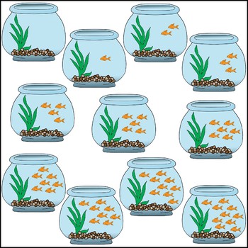 Goldfish Bowl Counting Clip Art.