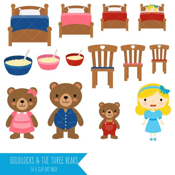 Goldilocks and the Three Bears Clipart.