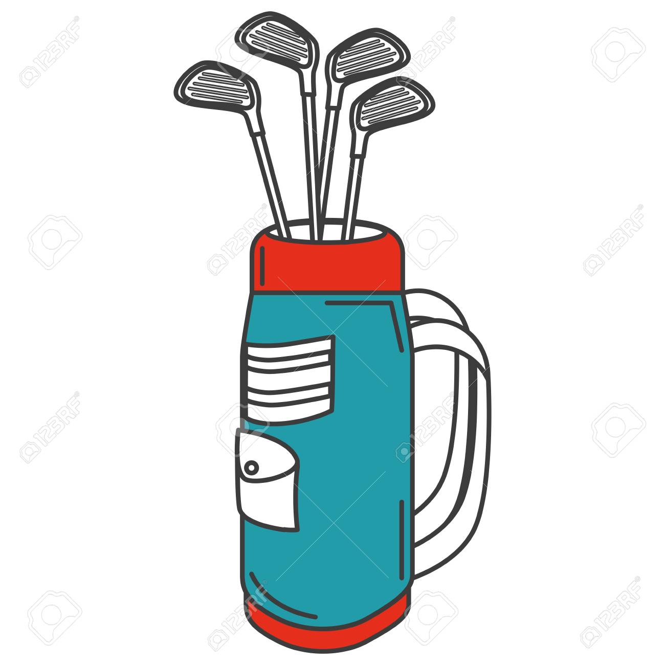 golf bag with clubs vector illustration design.