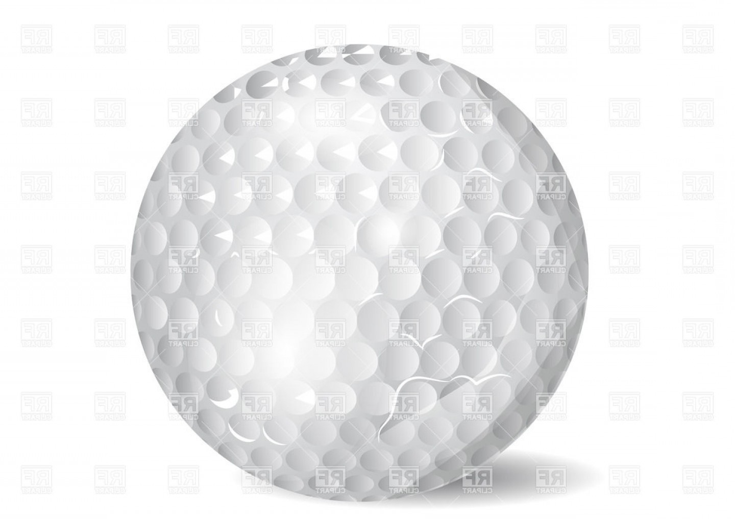 Golf Ball On White Background Vector Clipart.