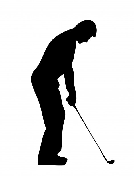 Golf Player Silhouette Clipart Free Stock Photo.