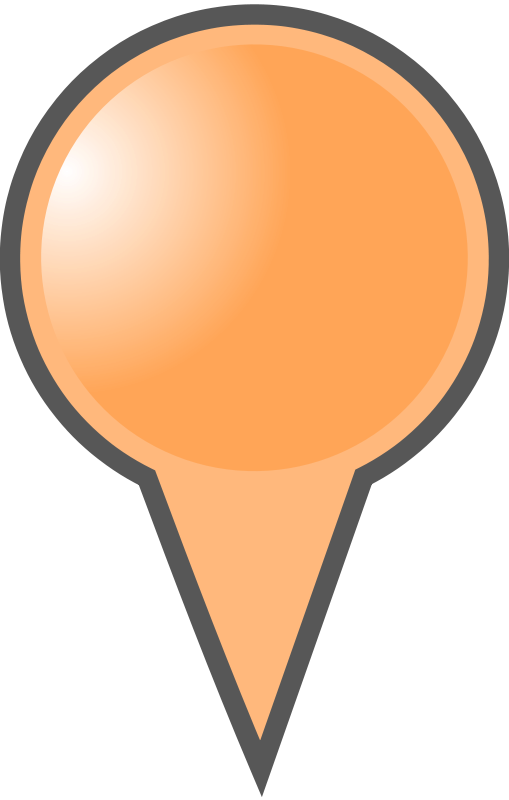 Free Clipart: Orange Map Marker.