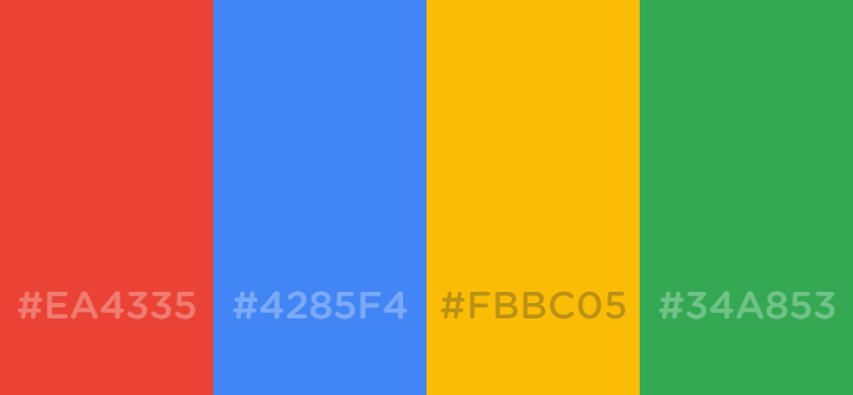 Google Logo Color Hex Codes : google.