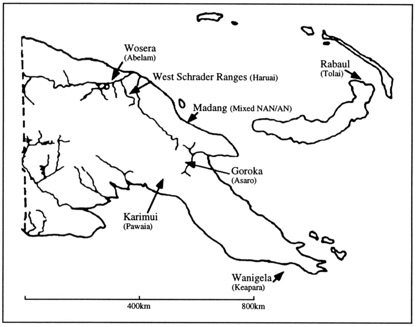 Map of Papua New Guinea showing the location of the study.